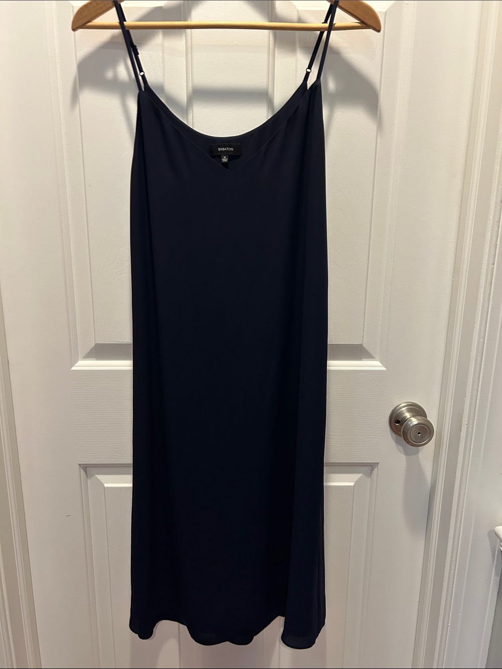 Babaton Navy Slip Midi Dress with Adjustable Straps - Picture 2 of 7
